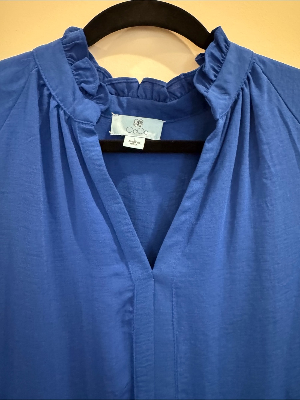 CeCe Royal Blue Tiered V-Neck Midi Dress - Picture 4 of 9